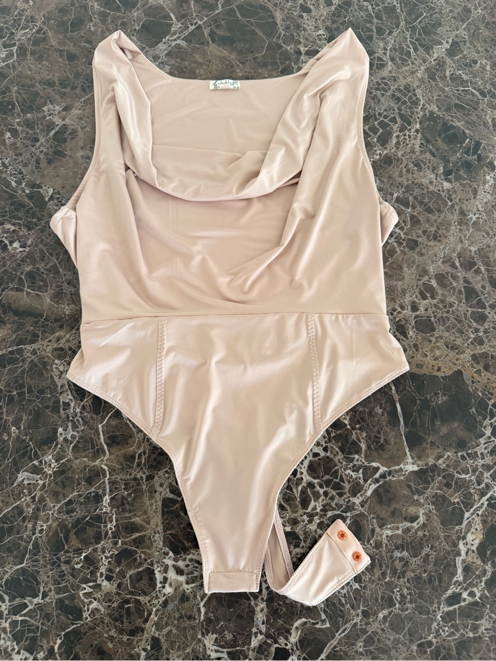 Free People Women’s Nude Cowl Neck One-Piece Bodysuit